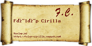 Fülöp Cirilla névjegykártya