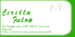 cirilla fulop business card